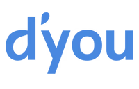 The d'you logo, which consists of the brand name in blue lowercase letters on a white background.